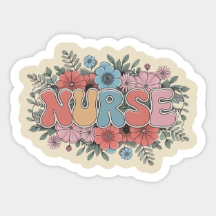 Floral Nurse Design Sticker
